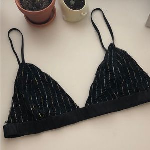 Lulu’s wild imagination mesh bralette w/ glitter